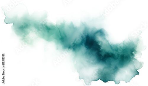 A gradient from pale pistachio to deep teal within a cloud-shaped watercolor spot, texture element transparent