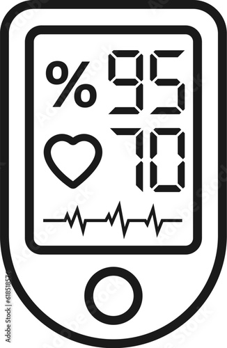 Finger pulse oximeter line icon
