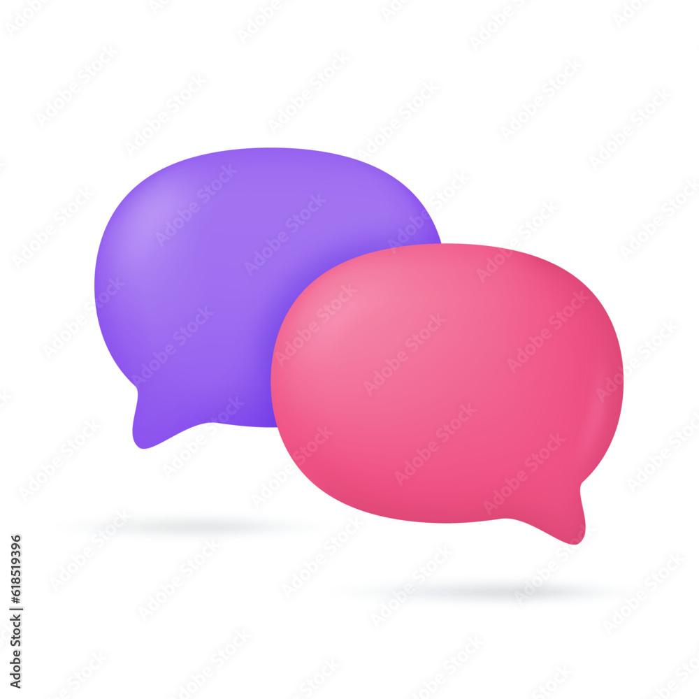 3D text box. Speech bubble dialogue comic style. 3D text box. Speech bubble dialogue comic style.