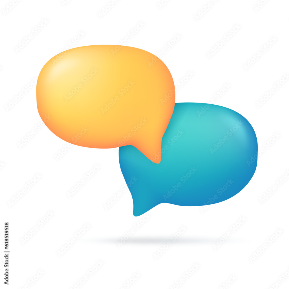 3D text box. Speech bubble dialogue comic style. 3D text box. Speech bubble dialogue comic style.