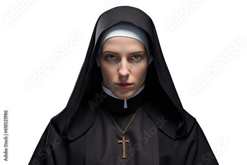 A nun isolated on transparent background - Generative AI