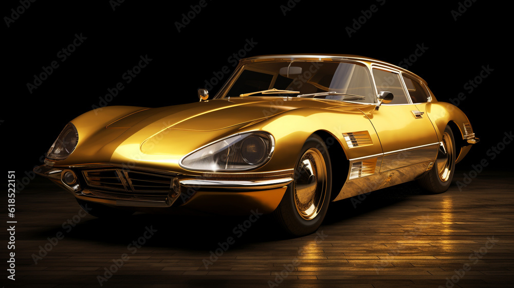 Belle voiture dorée