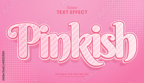decorative editable cute pinkish text effect vector design