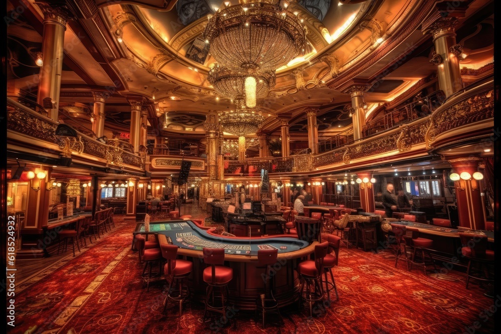 Fototapeta premium Luxury and elegant casino, generative AI