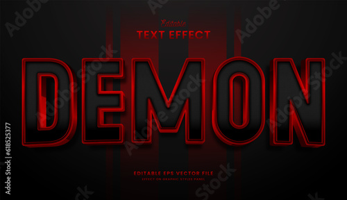 decorative elegant red and black editable text effect vector design