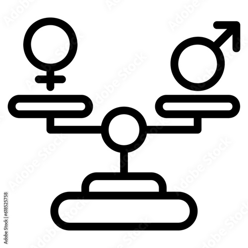 gender equality outline icon icon