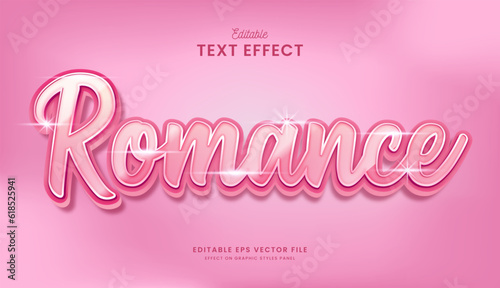decorative editable pink romance text effect vector design