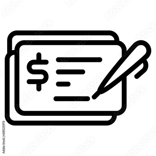 cheque outline icon icon