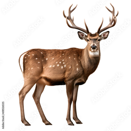 Canvas Print deer isolated on white. Generative ai