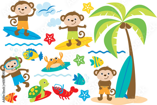 Photography Surfing Monkey