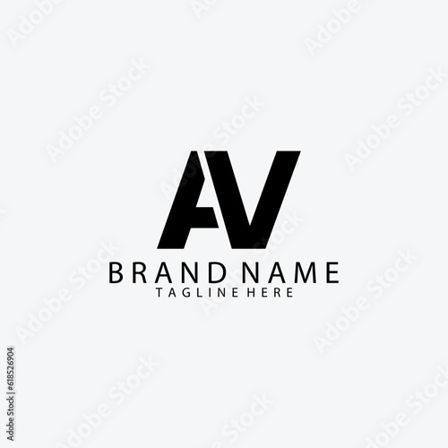 AV monogram slice logo design