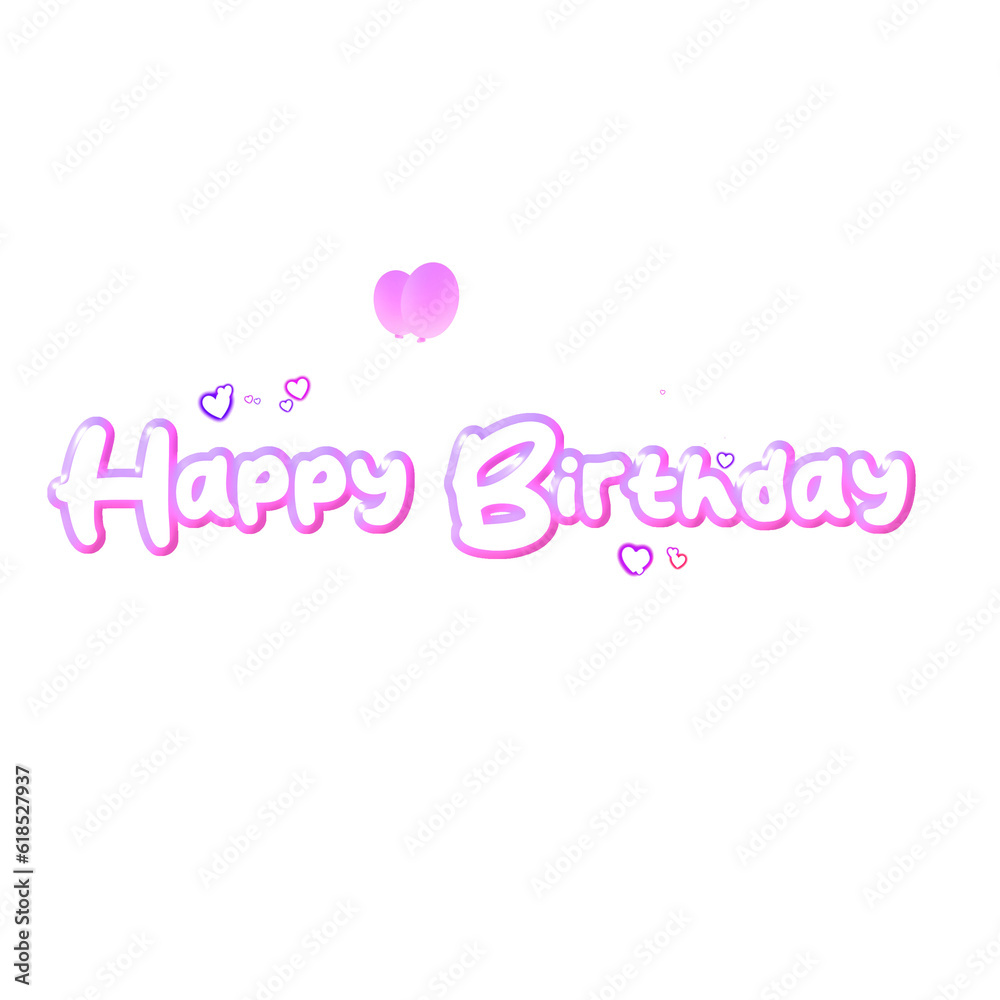 Happy birthday to you cute minimal words with pastel color 