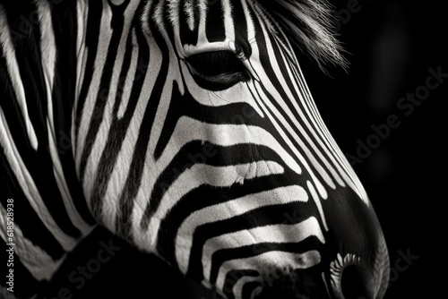 Zebra short hair texture. Generative ai