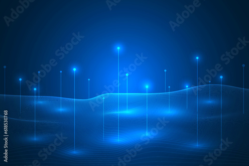 digital lines with circuit lines on abstract background. technology innovation background.