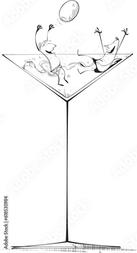 Pool party in a martini