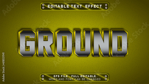 Ground text effect template with 3d style use for logo and business brand