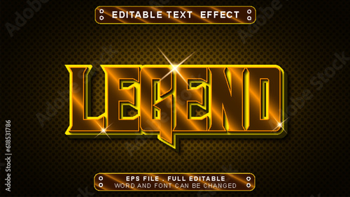 Legend text effect template with 3d style use for logo and business brand