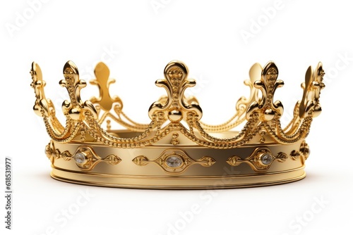 3d isolates a gold crown on a white background