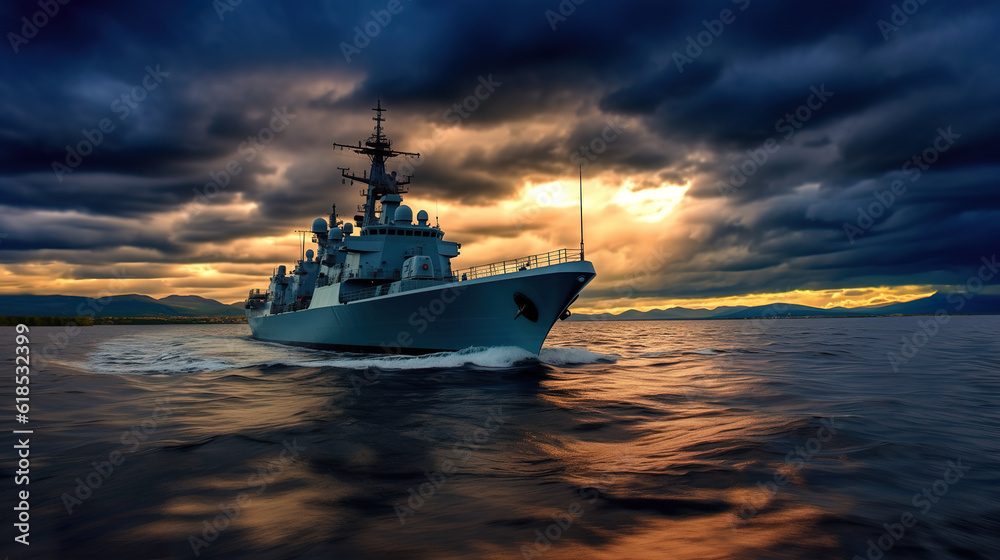 Generic Russian War Ship at Sea Generic Russian War Ship at Sea