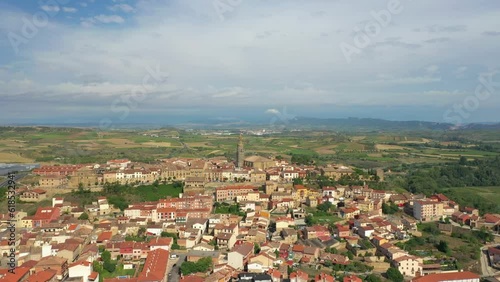 Aerial View over Briones, Spain photo