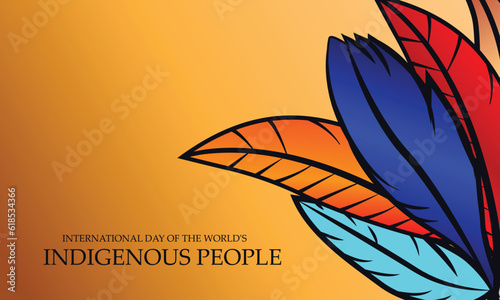 Indians, bright feathers..International Day of the World's Indigenous People. August 9.
