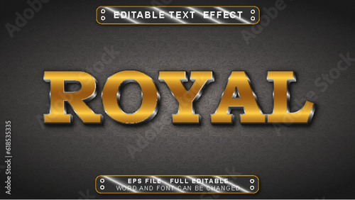 Royal text effect template with 3d style use for logo and business brand