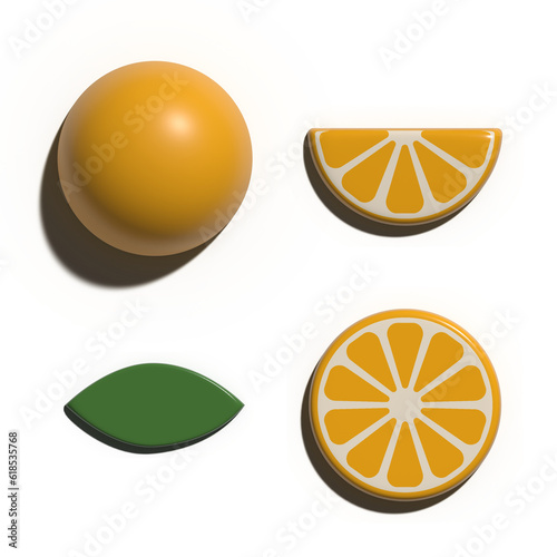 3D rendering orange tropical fruit
