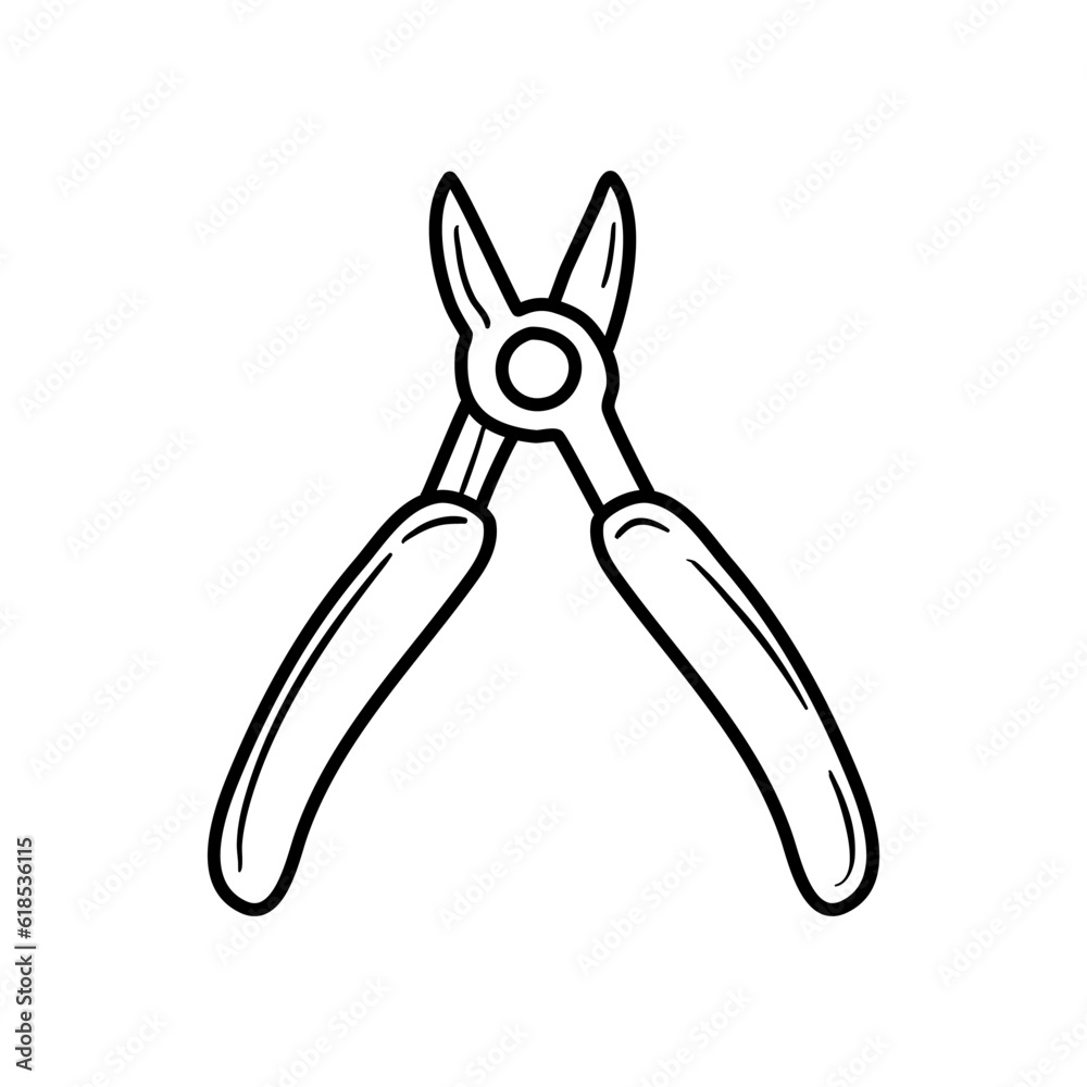 Side Cutters Icon. Doodle Hand Drawn Sketch Design. Vector Illustration. Side Cutters Icon. Doodle Hand Drawn Sketch Design. Vector Illustration.