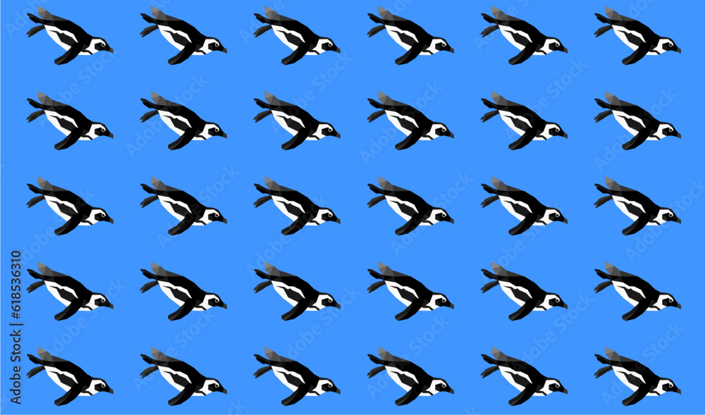penguins vector seamless repetitive pattern