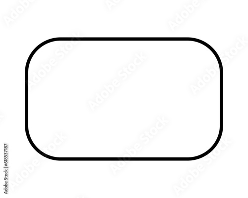 Vector rectangle with rounded corners for text. Blank, empty banner, shape design. Rectangle frame.