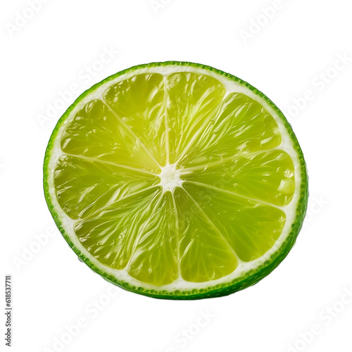 sliced lime isolated on transparent background