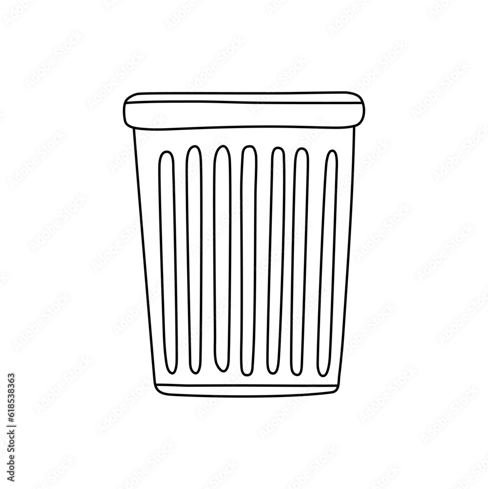 trash bin in doodle style. trash can vector sketch illustration trash bin in doodle style. trash can vector sketch illustration