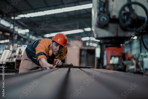 фотографія Engineering technician virtually examine the quality of workpieces, equipment, materials, and engines