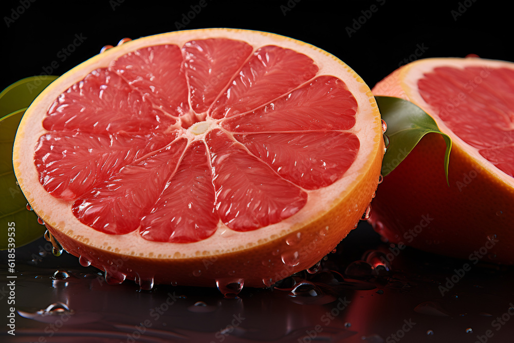 red grapefruit on black red grapefruit on black