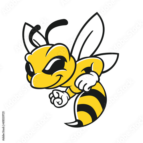 Fotobehang bee vector art illustration flying bee cartoon design