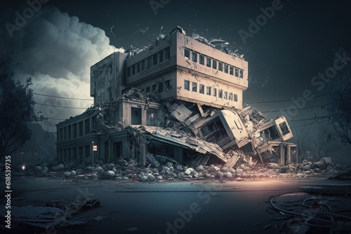 Devastation in the Aftermath: A Hospital Reduced to Rubble 