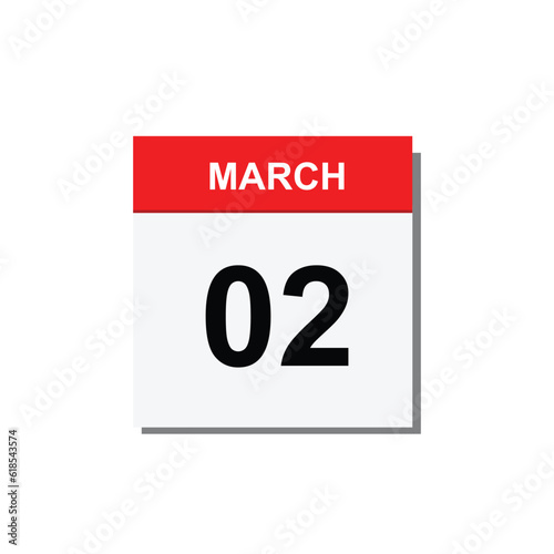 calender icon, 02 march icon with yellow background