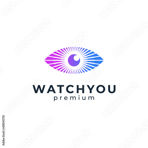 colorful eye for technology, security and protection logo design