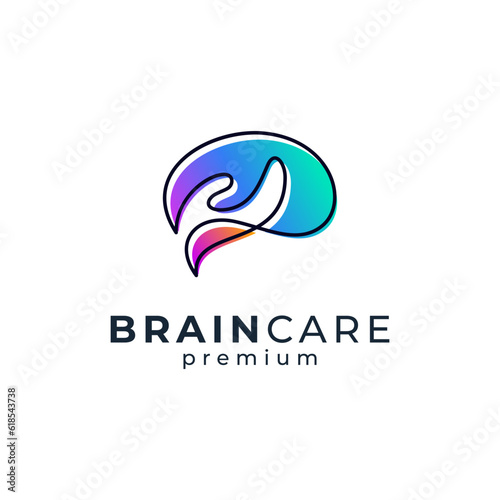 brain care for neurology logo design