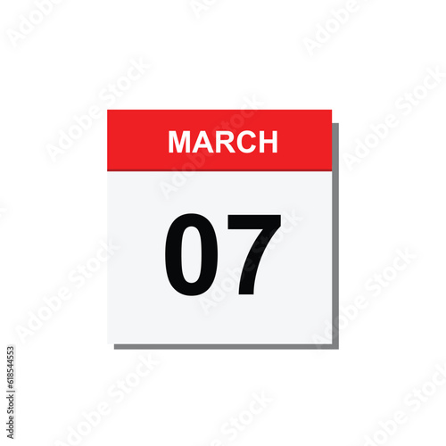 calender icon, 07 march icon with yellow background