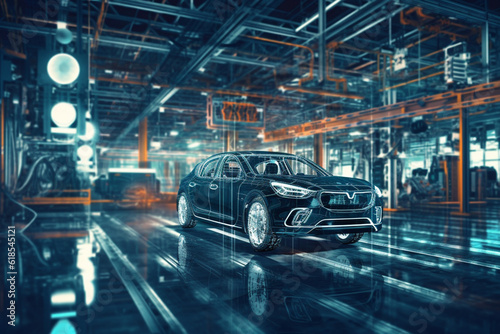 Smart production for the future: Industry 4.0 transforms car factories Generative AI © shaista