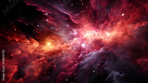 Enchanting nighttime sky with celestial bodies, galaxy, and starry constellations amidst deep space.