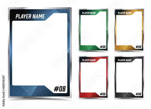 Sport player trading card frame border template
