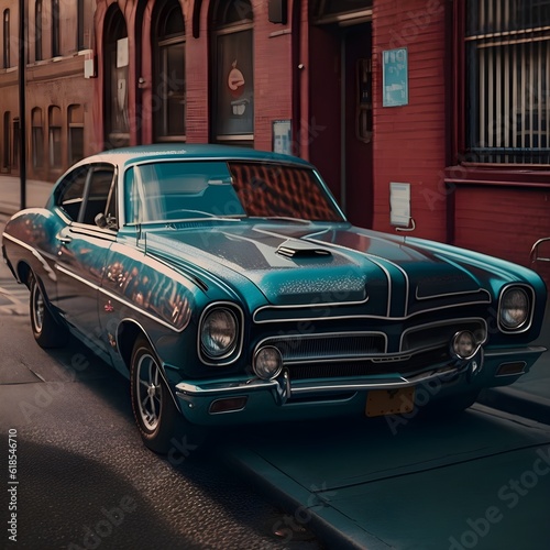 Classic Vintage Car Driving Through City Streets © Kelvin
