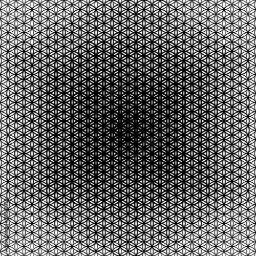 Vector modern sacred tattoo . Geometric seamless halftone pattern. Flower Of Life and abstract shapes made in Black and White.