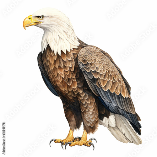 illustration of a bald eagle isolated on white