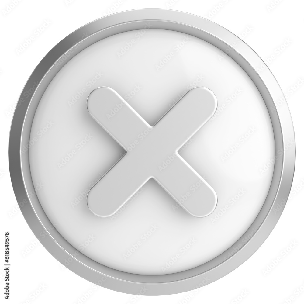 Fototapeta premium 3D close button. Cross sign. 3D illustration.