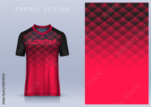 Fabric textile design for Sport t-shirt, Soccer jersey mockup for football club. uniform front view.