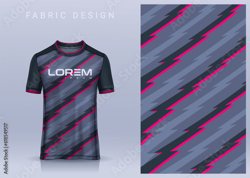 Fabric textile design for Sport t-shirt, Soccer jersey mockup for football club. uniform front view.