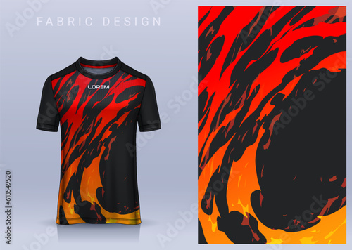 Fabric textile design for Sport t-shirt, Soccer jersey mockup for football club. uniform front view.